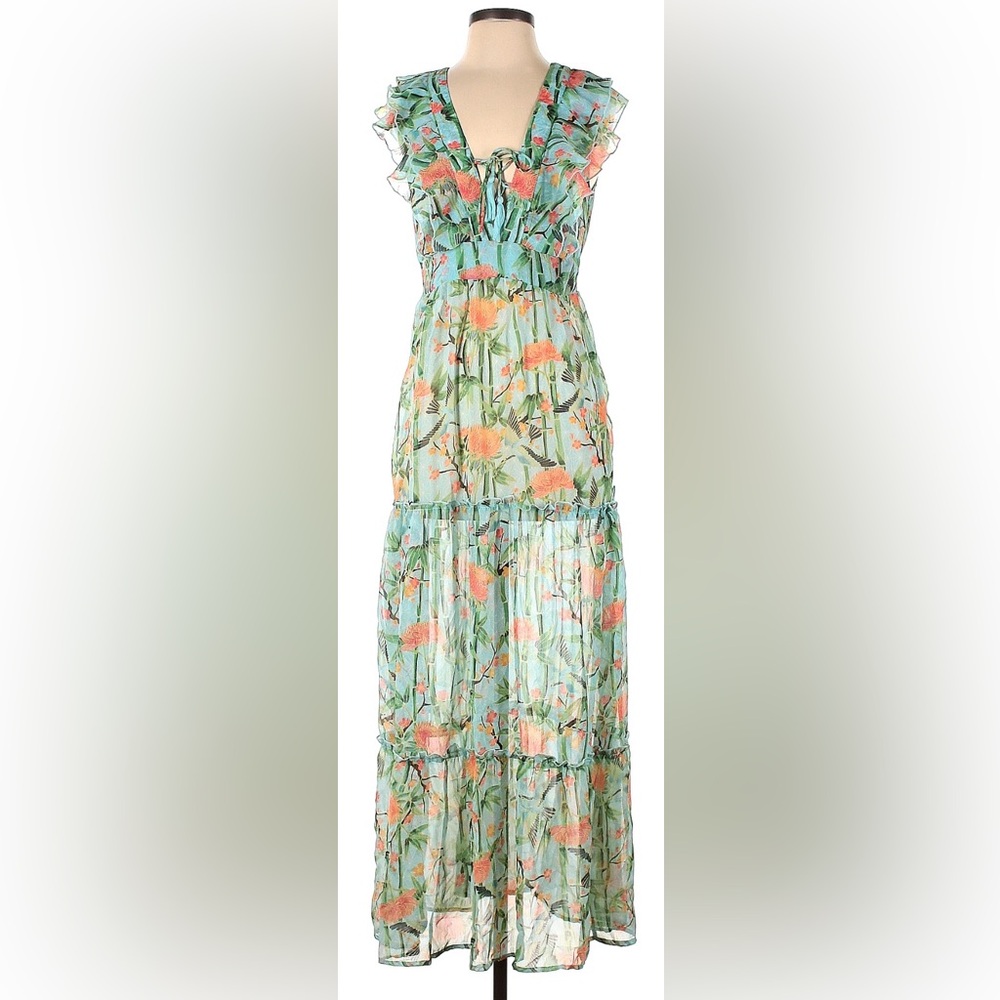 NEW W/Tags AMERICA & BEYOND Tropical Flowy Maxi Dress (S) Retail $119